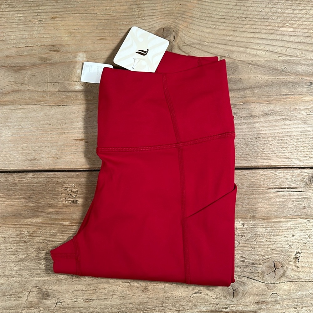 NWT- Fabletics PureLuxe HW Pocket Full length Leggings -HOLLY BERRY (27”) New !! - Picture 7 of 11